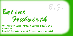 balint fruhwirth business card